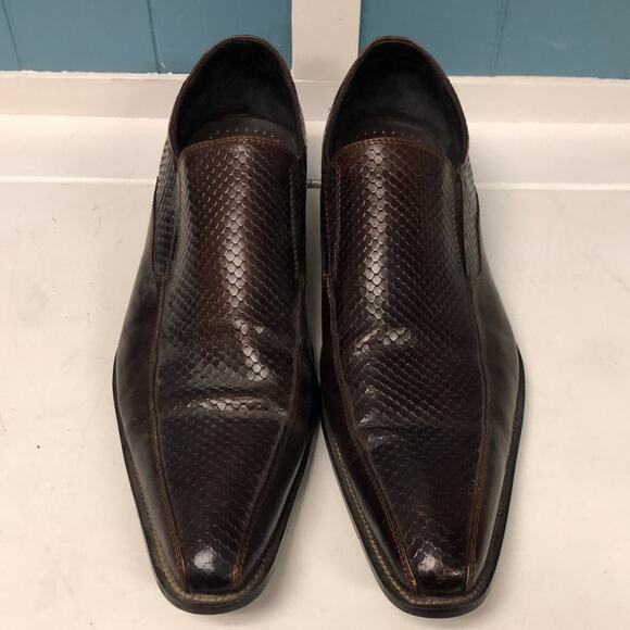 Stagecoach brown leather mens shoes 41 size 11 faux snakeskin - Picture 2 of 7